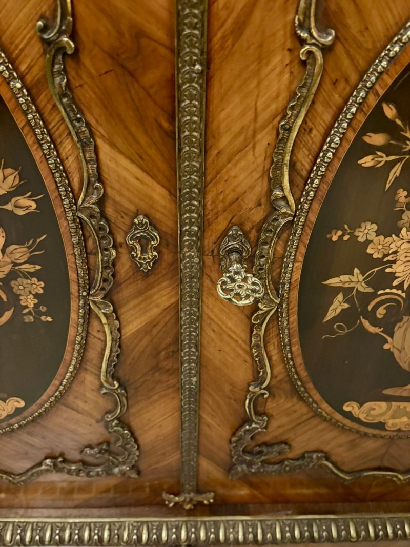 Exceptional Quality Antique French Louis XVI Style Marble-Top Side Cabinet